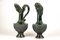 19th Century English Terracotta Pitcher Vases with Lion Heads, 1880s, Set of 2 2