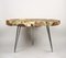 Tavolino da caffè rotondo in radica di teak con piedi in acciaio inossidabile, Immagine 11