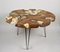 Round Teak Root Coffee Table on Stainless Steel Feet 12