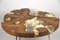 Tavolino da caffè rotondo in radica di teak con piedi in acciaio inossidabile, Immagine 3