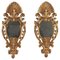 Hand-Carved Gilt Wall Mirrors, Italy, 1850s, Set of 2 1