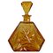 Art Deco Glass Liquor Bottle with Cap, Bohemia, 1930s 1