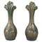 Art Nouveau Majolica Vases by B. Bloch Eichwald, Bohemia, 1900s, Set of 2 1