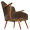 Vintage Lounge Chair in Fabric with Wood Structure 12