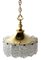 Hanging Lamp in Brass with Frosted Iced Glass 1