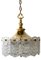 Hanging Lamp in Brass with Frosted Iced Glass 13