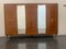 Mid-Century Wardrobe Rounded Doors Inlaid with Brass Tips 2