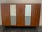 Mid-Century Wardrobe Rounded Doors Inlaid with Brass Tips 1