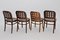 Braune Esszimmerstühle aus Buche im Stil von Josef Hoffmann 1990er, 4er Set 6