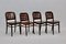 Braune Esszimmerstühle aus Buche im Stil von Josef Hoffmann 1990er, 4er Set 4