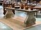 Large Raw Wood and Stone Console Table 7