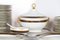 Empire Style Porcelain Dinner Set for 12 by Richard Ginori, Set of 57 2