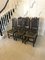 Antique Victorian Carved Oak Chairs, Set of 6 2