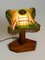Small Teak Table Lamp with Colorful Plastic Shade, 1950s 5