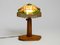Small Teak Table Lamp with Colorful Plastic Shade, 1950s 2