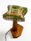 Small Teak Table Lamp with Colorful Plastic Shade, 1950s 4
