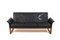 Danish Black Leather Sofa in Teak and Leather, 1960s, Image 6