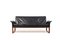 Danish Black Leather Sofa in Teak and Leather, 1960s, Image 1