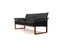 Danish Black Leather Sofa in Teak and Leather, 1960s, Image 7