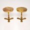 Antique French Brass and Onyx Side Tables, Set of 2 1