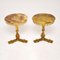 Antique French Brass and Onyx Side Tables, Set of 2 2