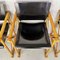 Safari Chairs in Laquered and Natural Wood, Italy, 1970s, Set of 4, Image 6
