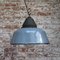Industrielle Vintage Vintage Lampe aus Emaille und Gusseisen 4