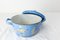 French Country Blue Soup Tureen With Floral Decoration in Enameled Iron, 1900s, Image 6