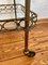 Art Deco Two-Tier Glass & Golden Metal Bar Cart on Rubber-Tired Wheels, Image 10