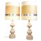 Lacquered Turned Wood Lamps, Set of 2 1