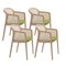 Acid Green Beech Wood Vienna Little Armchair by Colé Italia, Set of 4 2