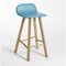 Low Back Azul Leather Tria Stool by Colé Italia, Set of 4, Image 2