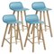 Low Back Azul Leather Tria Stool by Colé Italia, Set of 4 1