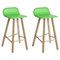 Low Back Verde Mela Leather Tria Stool by Colé Italia by Set of 2 1