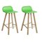 Low Back Verde Mela Leather Tria Stool by Colé Italia by Set of 2 4
