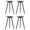 Black Beech and Brass Bar Stools from By Lassen, Set of 4 1