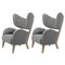 Grey Raf Simons Vidar 3 Natural Oak My Own Chair Lounge Chair from By Lassen, Set of 2 1