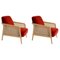 Red Velvet Beech Vienna Lounge Armchair by Colé Italia, Set of 2 1