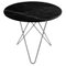 Large Black Marquina Marble and Stainless Steel Dining O Table by Ox Denmarq 1