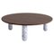 Round Walnut and White Marble Sunday Coffee Table by Jean-Baptiste Souletie, Image 1