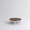Round Walnut and White Marble Sunday Coffee Table by Jean-Baptiste Souletie 2