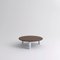 Table Basse Ronde Sunday en Noyer et Marbre Blanc par Jean-Baptiste Souletie 2