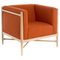 Novum Sunset Orange Natural Beech Wood Loka Lounge Armchair by Colé Italia 1