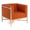 Novum Sunset Orange Natural Beech Wood Loka Lounge Armchair by Colé Italia 2