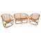 Mid-Century Modern Rattan Sofa and Armchairs Set by Tito Agnoli, Italy, 1960s, Set of 3, Image 1