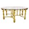 Mid-Century Wrought Gilded Iron and Glass Coffee Table, France, 1940s 1