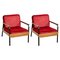 Mid-Century Modern Wood and Metal Easy Chairs, France, Set of 2, Image 1