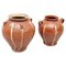 19th Century Hand Painted Rustic Traditional Ceramic Vases, Set of 2 1