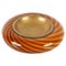 Mid-Century Round Murano Glass and Brass Ashtray by Tommaso Barbi, Italy, 1970s, Image 1