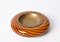 Mid-Century Round Murano Glass and Brass Ashtray by Tommaso Barbi, Italy, 1970s, Image 13